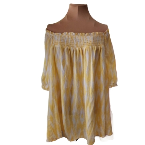 Torrid Off The Shoulder Shirred Neckline‎ Yellow Women's Plus Size 3X - Picture 1 of 7